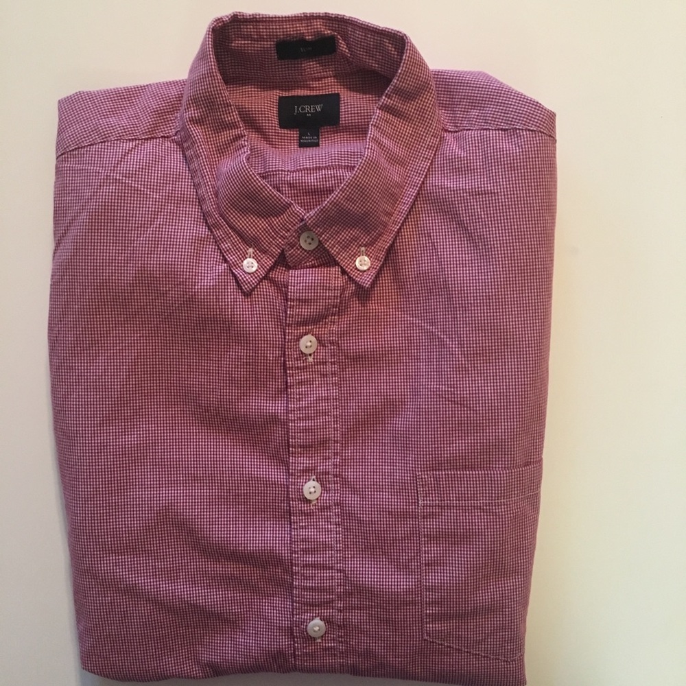 JCrew plaid check button down long sleeved slim L